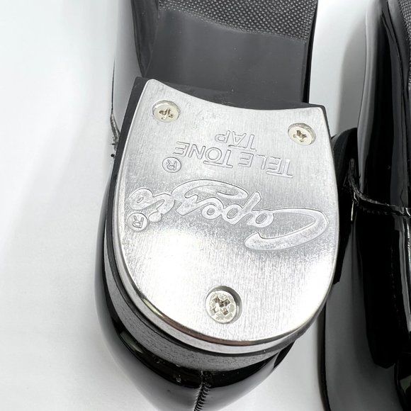 Capezio Womens Size 6 6M 3800 Mary‎ Jane Black Patent Buckled Dance Tap Shoes - Picture 12 of 14